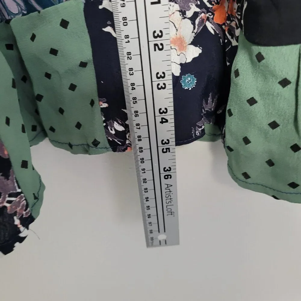 Just Cruising mixed print patchwork drawstring maxi rustic artsy boho skirt